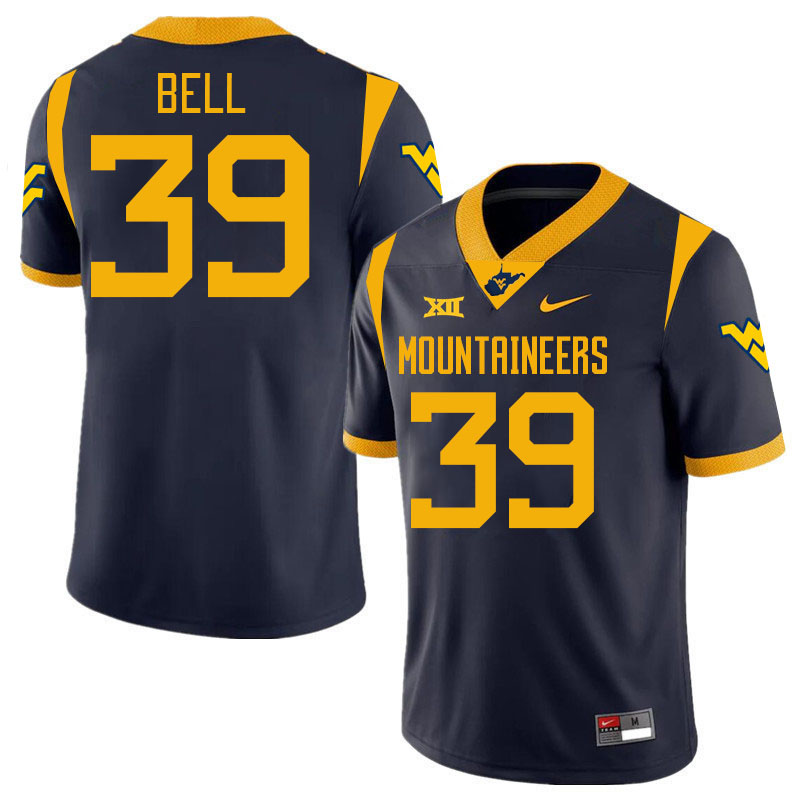 #39 Nasai Bell West Virginia Mountaineers College 2024 New Uniforms Football Jerseys Stitched Sale-Navy